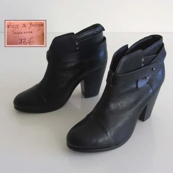 RAG & BONE Harrow strap block heel booties 37 / 7 US - Picture 1 of 8